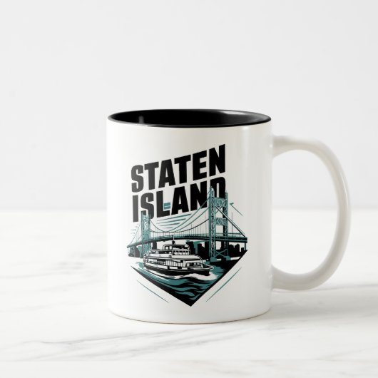 Tasse 2 Couleurs Ferry Staten Island New York (Droit)