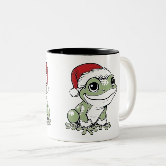 Tasse 2 Couleurs Festif Bullfrog conception de Noël (Devant droit)