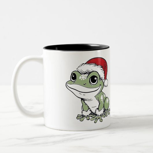Tasse 2 Couleurs Festif Bullfrog conception de Noël (Gauche)