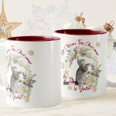 Tasse 2 Couleurs Festive Hygge Yule Chat Humour de Noël
