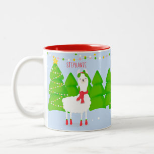 Tasse 2 Couleurs Festive Llama Christmas