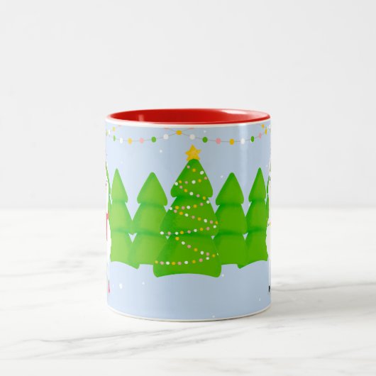 Tasse 2 Couleurs Festive Llama Christmas (Centre)
