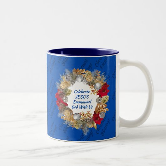 Tasse 2 Couleurs FÊTE Bleue JÉSUS (Droit)