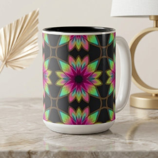 Tasse 2 Couleurs Fête Bohème Kaléidoscope