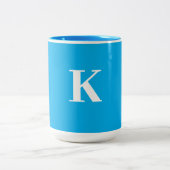 Tasse 2 Couleurs Fête Cadeau Mariage Monogramme Favoriser Bleu Blan (Centre)