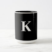 Tasse 2 Couleurs Fête Cadeau Mariage Monogramme Favoriser Noir Blan (Centre)