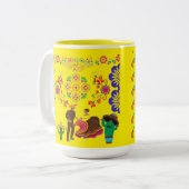 Tasse 2 Couleurs Fête de Couleurs jaune (Devant gauche)