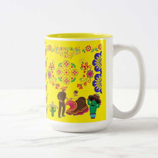 Tasse 2 Couleurs Fête de Couleurs jaune (Droit)