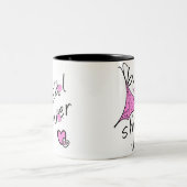 Tasse 2 Couleurs Fête de la mariée rose de parapluie (Centre)