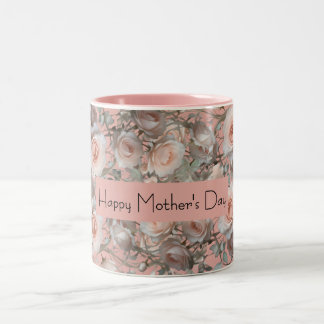 Tasse 2 Couleurs Fête des Mères : floral rose tendre