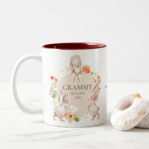 Tasse 2 Couleurs Fête des mères Grammy Nous t'aimons Lapin Lapin Fl