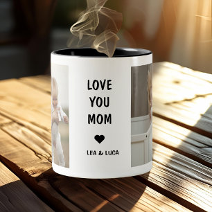 Tasse 2 Couleurs Fête des mères personnalisées Aimez-vous maman