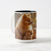 Tasse 2 Couleurs Fête des Mères Poméranienne (Devant gauche)