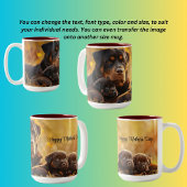 Tasse 2 Couleurs Fête des mères rottweiler & pups