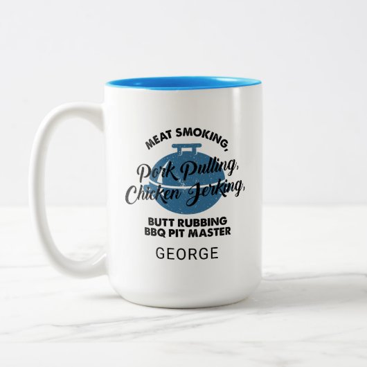 Tasse 2 Couleurs Fête des pères BBQ personnalisé Papa Keepsaké pers (Gauche)