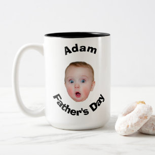 Tasse 2 Couleurs Fête des Pères, Cadeau Bébé, Tendances de Visage P