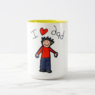 Tasse 2 Couleurs Fête des pères "I Love Dad" deux tonnes. 2 couleur