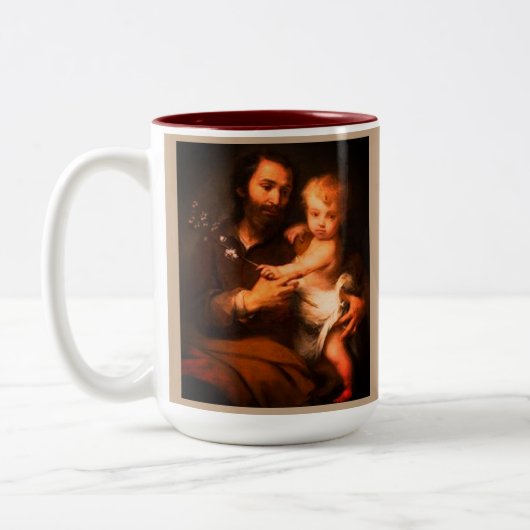 Tasse 2 Couleurs Fête des pères Saint-Joseph personnalisable (Gauche)