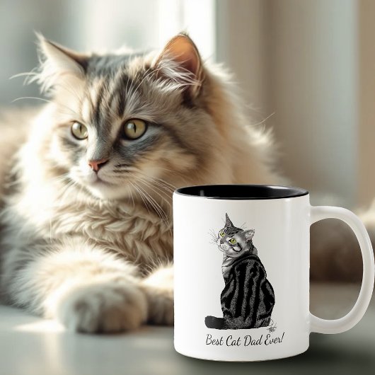 Tasse 2 Couleurs Fête des pères Tabby Argent