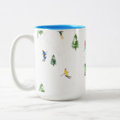 Tasse 2 Couleurs Fête d'Illustration de ski alpin Freeride (Gauche)