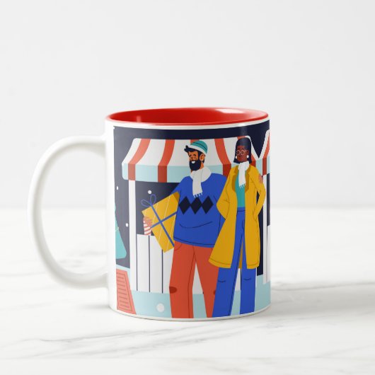Tasse 2 Couleurs "Fêtes du marché d'hiver" (Gauche)