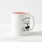 Tasse 2 Couleurs Fêtons Diwali vert et propre (Devant droit)