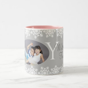 Tasse 2 Couleurs Feu de neige gris argenté H Noël "JOY"