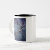 Tasse 2 Couleurs Feu nocturne violet de libellule (Devant gauche)