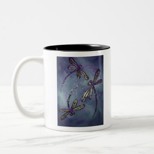 Tasse 2 Couleurs Feu nocturne violet de libellule (Gauche)