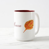 Tasse 2 Couleurs Feuille d'automne (Devant droit)