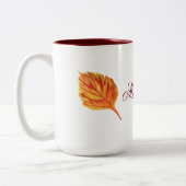 Tasse 2 Couleurs Feuille d'automne (Gauche)