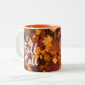 Tasse 2 Couleurs Feuille d'automne "c'est automne vous " (Devant gauche)