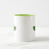 Tasse 2 Couleurs Feuille de laurier verte moderne (Centre)