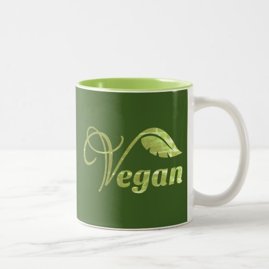 Tasse 2 Couleurs Feuille de logo Vegan (Droit)