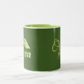 Tasse 2 Couleurs Feuille de logo Vegan (Centre)