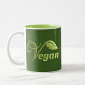 Tasse 2 Couleurs Feuille de logo Vegan (Gauche)