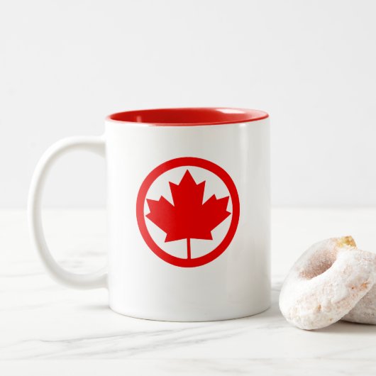 Tasse 2 Couleurs Feuille d'érable du Canada (Avec donut)