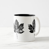 Tasse 2 Couleurs Feuille d'érable noire et blanche (Devant droit)