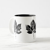 Tasse 2 Couleurs Feuille d'érable noire et blanche (Devant gauche)