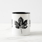 Tasse 2 Couleurs Feuille d'érable noire et blanche (Centre)