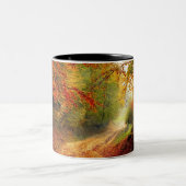 Tasse 2 Couleurs Feuille et arbres d'automne couvrant le chemin de (Centre)