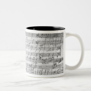 Tasse 2 Couleurs Feuille manuscrite de score pour l'opus de