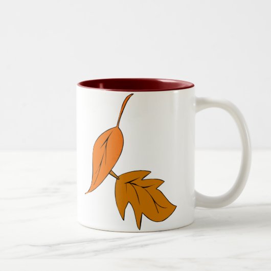 Tasse 2 Couleurs Feuille orange (Droit)