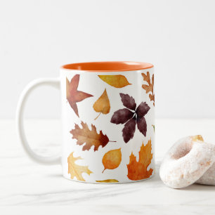 Tasse 2 Couleurs Feuilles botaniques rustiques d'automne