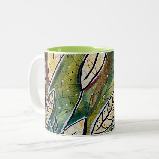 Tasse 2 Couleurs Feuilles dans le vent (Devant gauche)