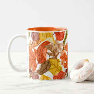 Tasse 2 Couleurs Feuilles d'automne Couleur automnale Botanique sai