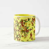 Tasse 2 Couleurs FEUILLES D'AUTOMNE, Jaune (Devant droit)