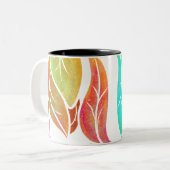 Tasse 2 Couleurs Feuilles d'automne motif (Devant gauche)