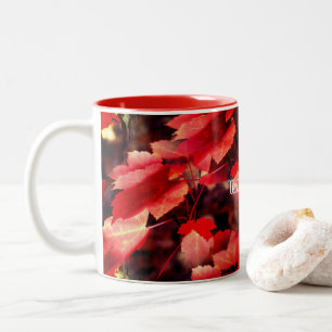 Tasse 2 Couleurs Feuilles d'automne rouge Nature personnalisée