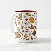 Tasse 2 Couleurs Feuilles d'automne uniques Citrouilles d'automne (Devant gauche)